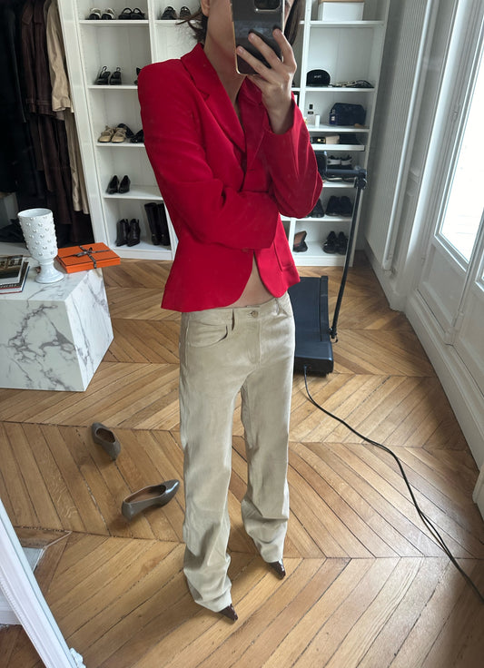 Suede Pants in Beige