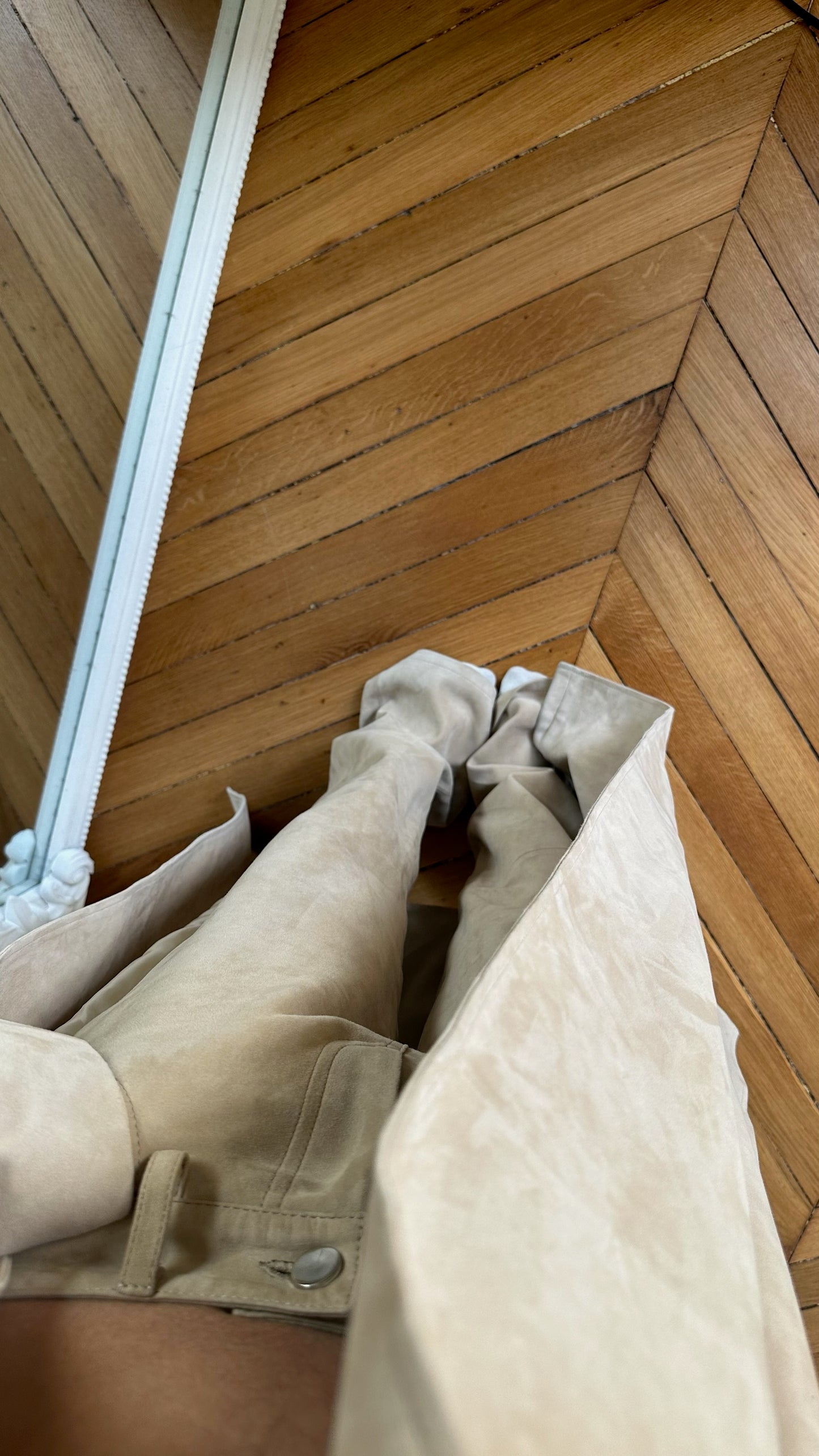Suede Pants in Beige