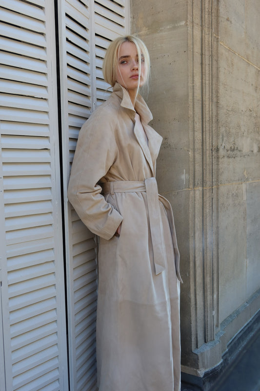 Suede Trench Coat