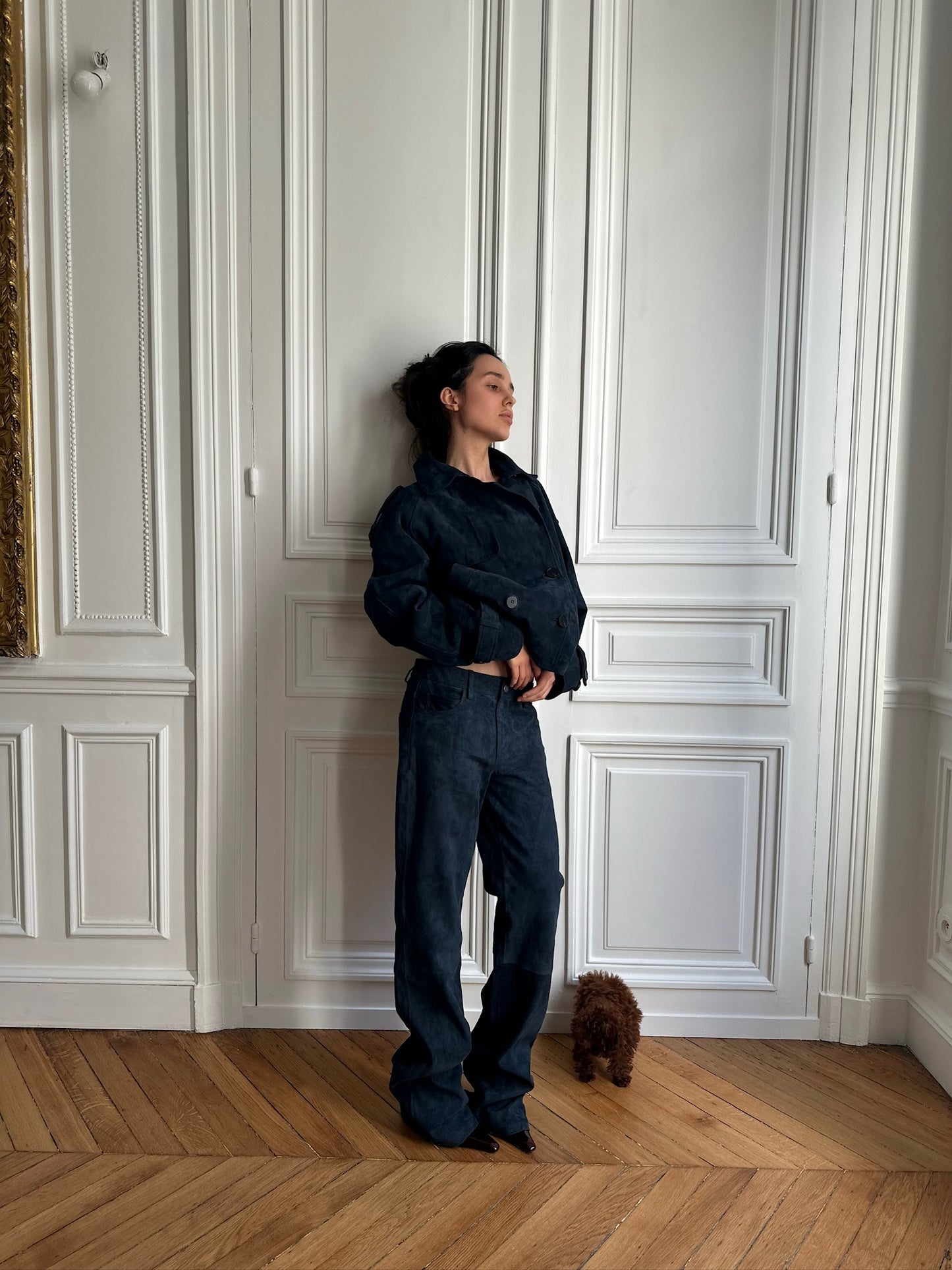 Suede Pants in Blue